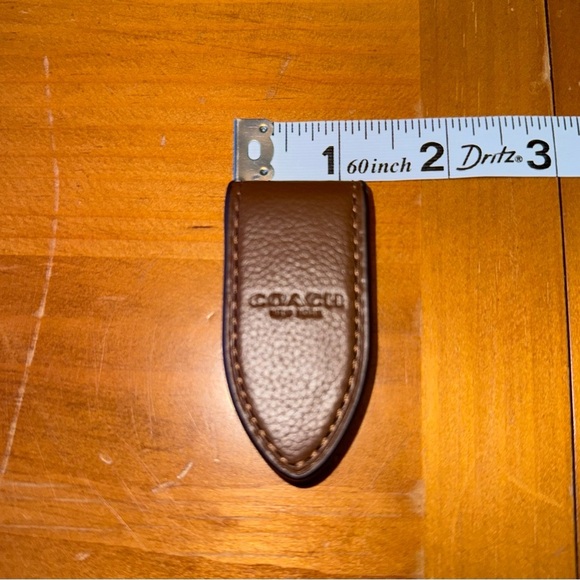 AUTHENTIC VINTAGE *COACH* MEN'S/UNISEX MAGNETIC BROWN LEATHER MONEY CLIP - Picture 5 of 7